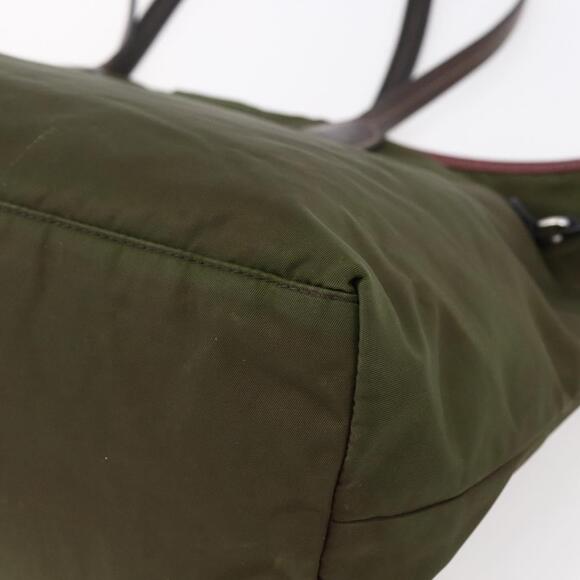 PRADA Tote Bag Nylon Khaki Silver Auth 150572 - Picture 15 of 16